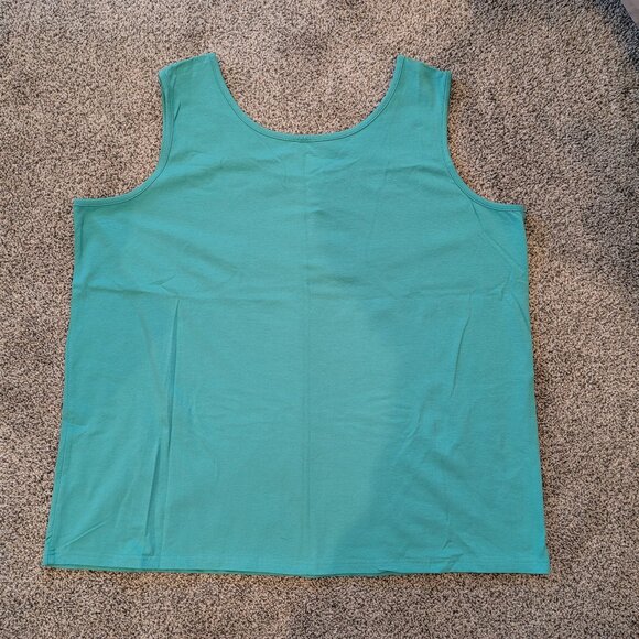 ***Jessica London Women's Green Shirt Tank Top Plus Size 2X Sleeveless *** - Picture 2 of 8